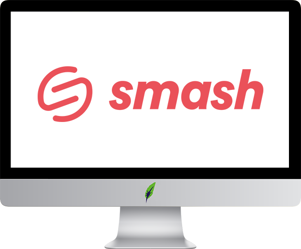 Screenshot computerscherm iMac met Dagnall veertje en logo Smash